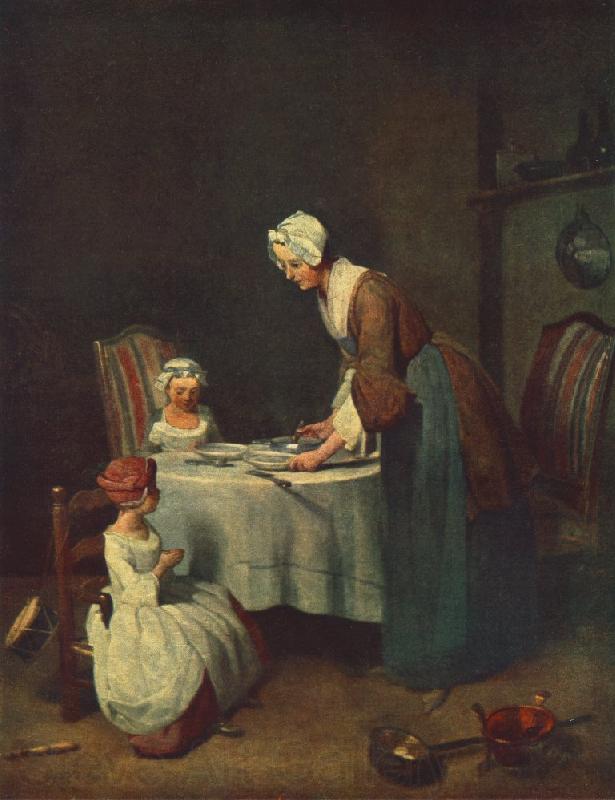 jean-Baptiste-Simeon Chardin The Prayer before Meal Spain oil painting art
